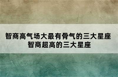 智商高气场大最有骨气的三大星座 智商超高的三大星座